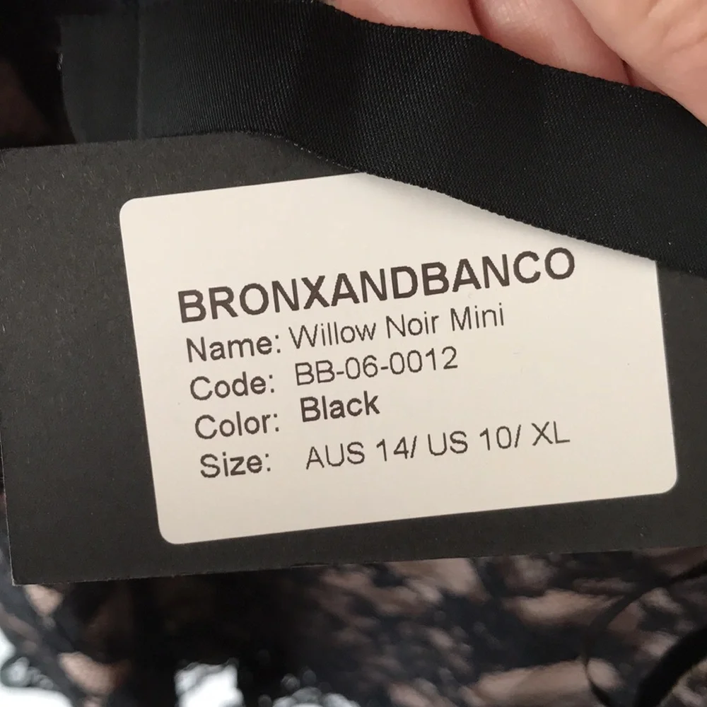 Bronx and Banco Willow Black Lace Dress XL New With Tags_5